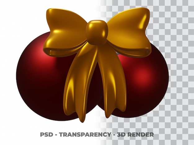 Bola de Navidad 3D con fondo de transparencia