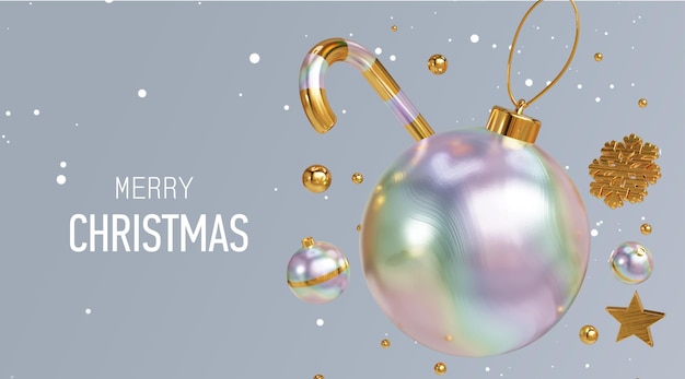 Bola de Navidad 3d render 2024 diseño
