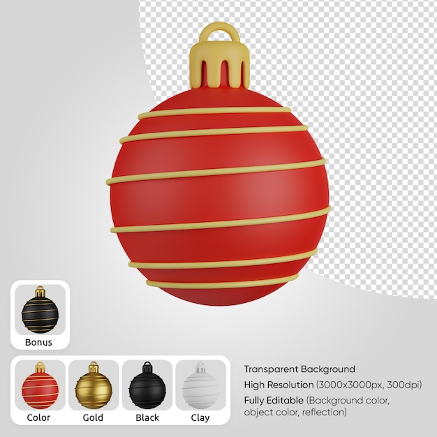 PSD bola de navidad 3d