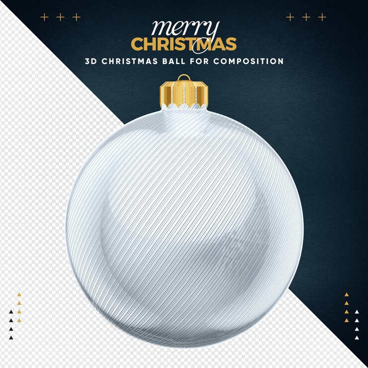 PSD bola de navidad blanca para composición