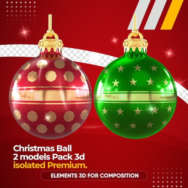 Bola de Navidad para composición en maqueta de renderizado 3d