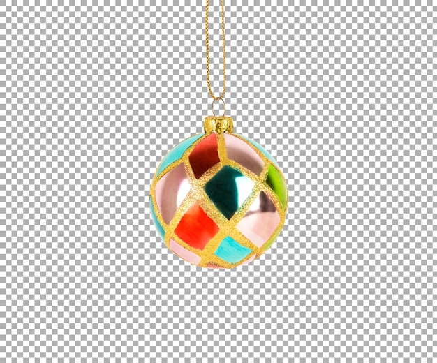 PSD bola de navidad de cristal multicolor aislado en blanco