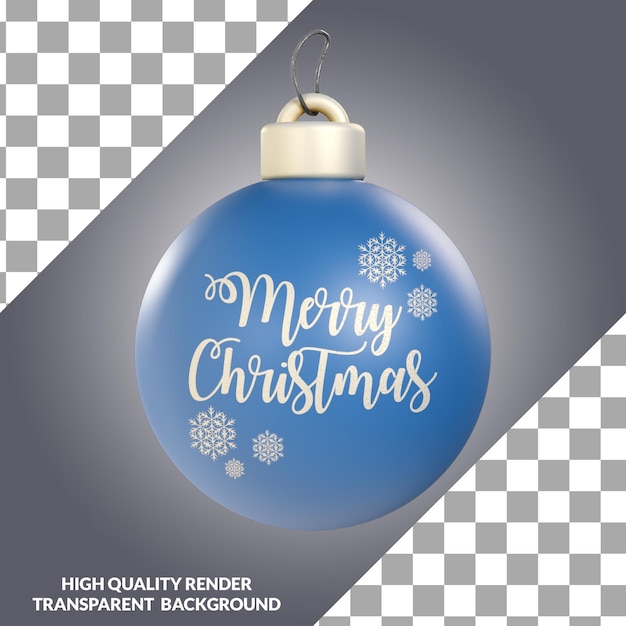 Bola de Navidad decorativa azul con saludos