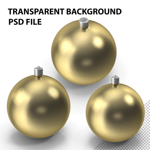 PSD bola de navidad dorada png