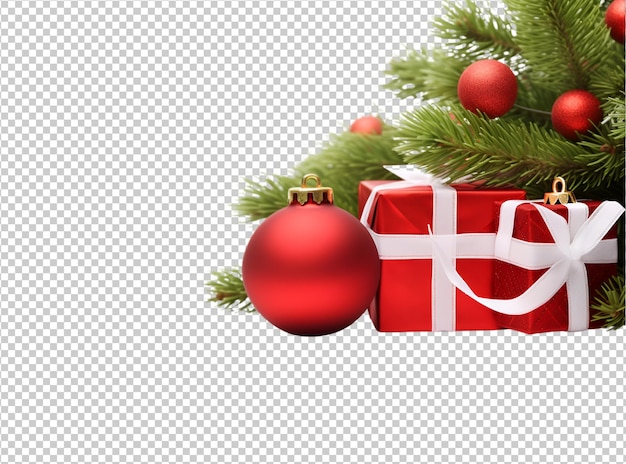 PSD bola de navidad y gif y decoración de pino