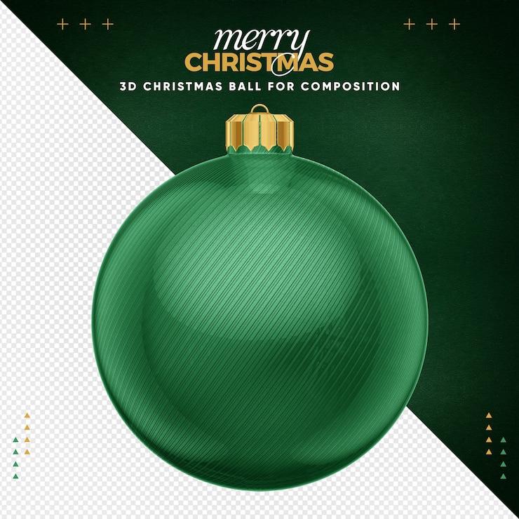 PSD bola de navidad verde para composición