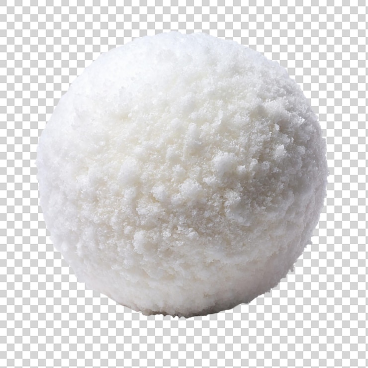 PSD bola de nieve aislada sobre un fondo transparente