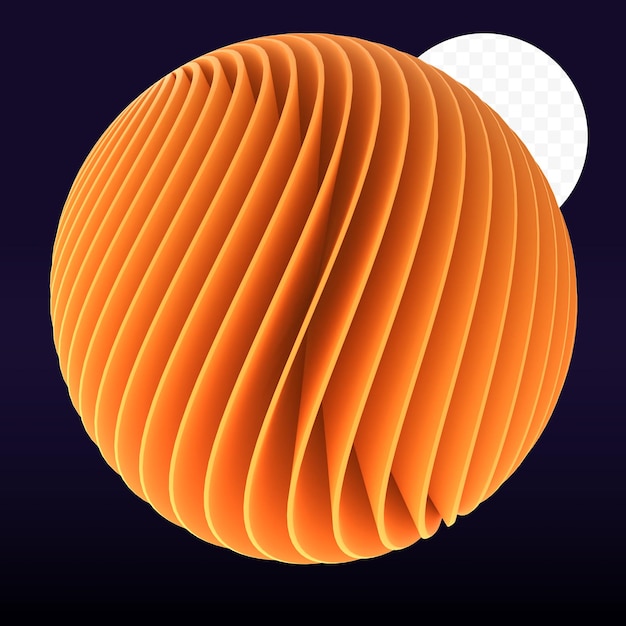 Una bola de papel naranja con un círculo blanco