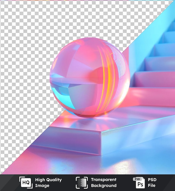 PSD bola de quark psd transparente de alta calidad en una mesa brillante