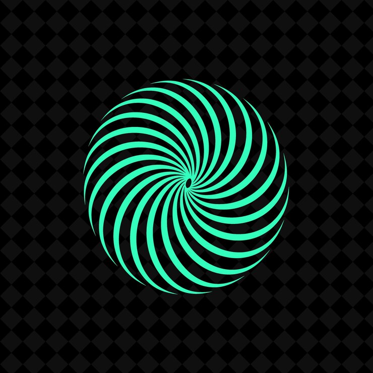 PSD una bola verde con un círculo verde en el fondo negro
