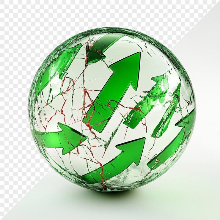 PSD una bola verde con una flecha verde que señala a la izquierda