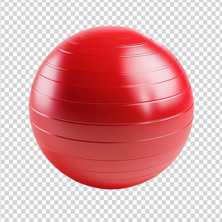 PSD bola de yoga roja aislada sobre un fondo transparente