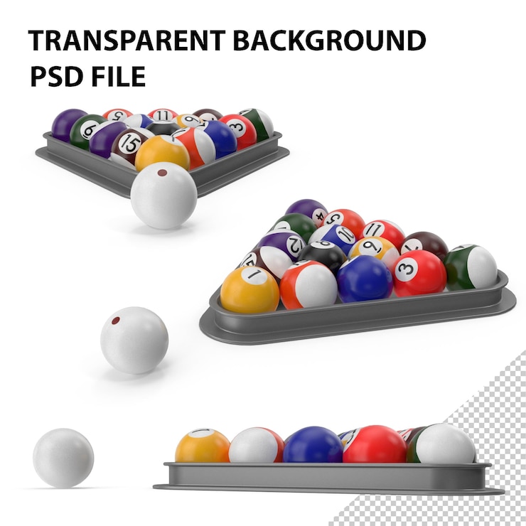PSD bolas de billar y triángulo png