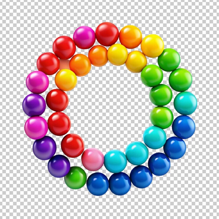 de las bolas de colores del arco iris símbolo letra