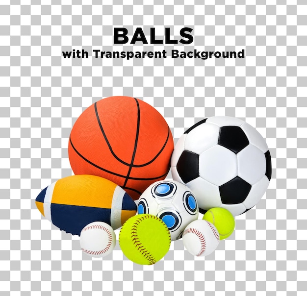 Bolas com fundo transparente em formato PSD