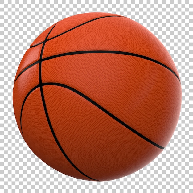 PSD bolas de basquete na ilustração de renderização 3d de fundo transparente