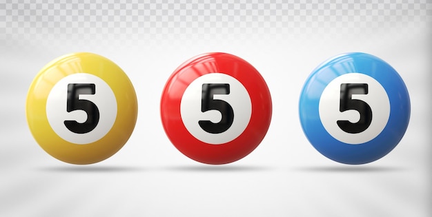 Bolas de bilhar de sinuca com números 5