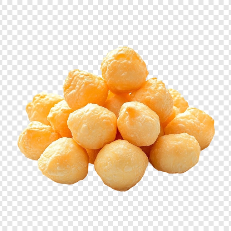 PSD las bolas de masa dorada fritas son un bocadillo delicioso