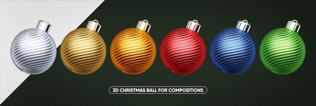 Bolas de navidad de colores 3d giradas