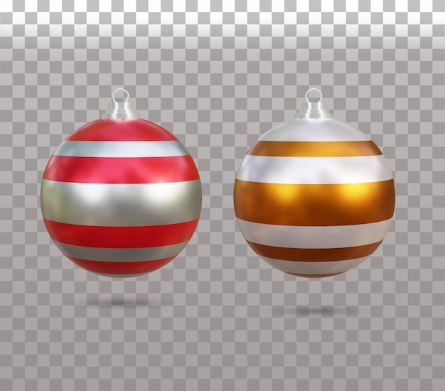 PSD bolas de navidad de renderizado 3d realista