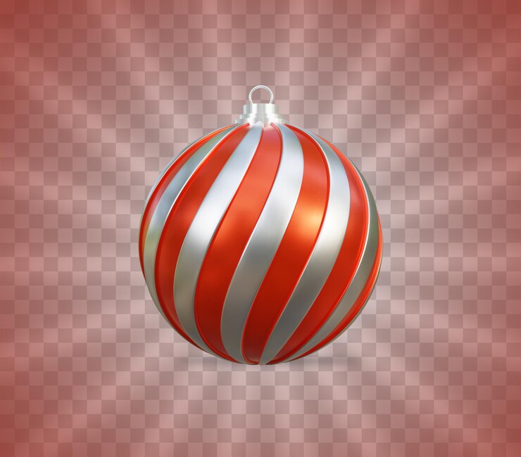 PSD bolas de navidad de renderizado 3d realista