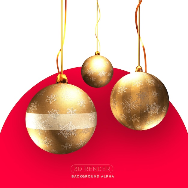 Las bolas de oro de navidad