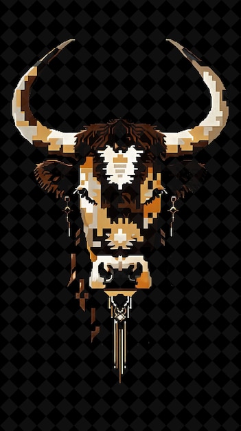 PSD bolas pixel item avec design gaucho et cuir et prin de vache y2k forme collections d'art au néon couleur