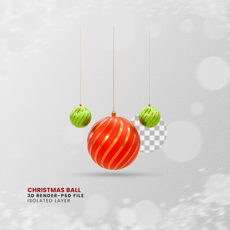 PSD bolas realistas de navidad en 3d feliz navidad y próspero año nuevo bolas festivas en 3d