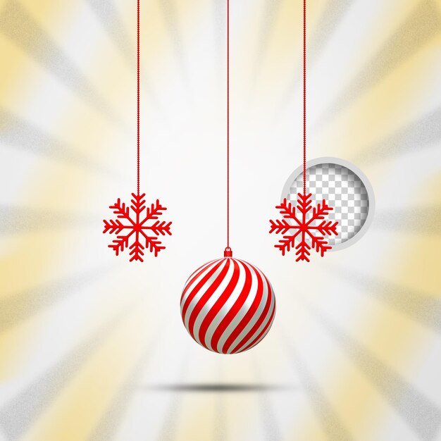 Bolas realistas de Navidad en 3D Feliz Navidad y próspero año nuevo Bolas festivas en 3D