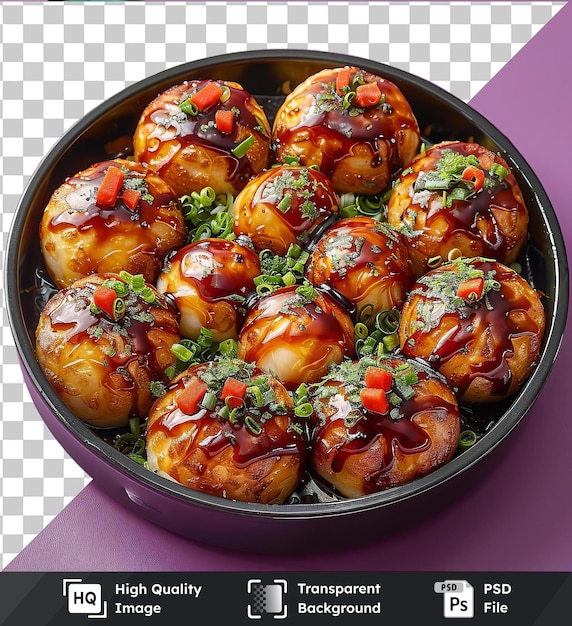 PSD las bolas de takoyaki en un cuenco