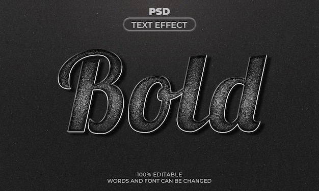 Bold 3d bearbeitbarer texteffektstil mit hintergrund