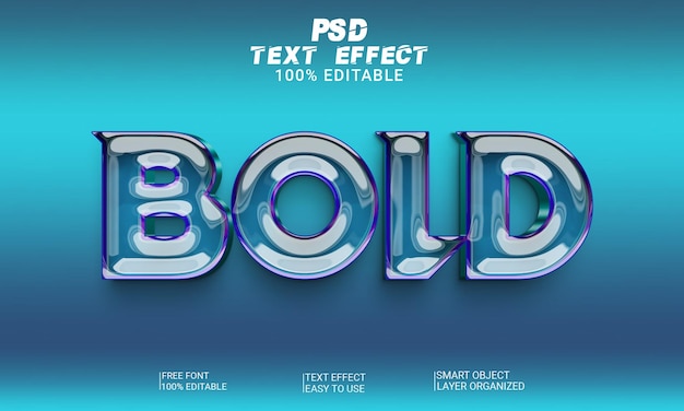 Bold 3d Editable Text Effect Style PSD File