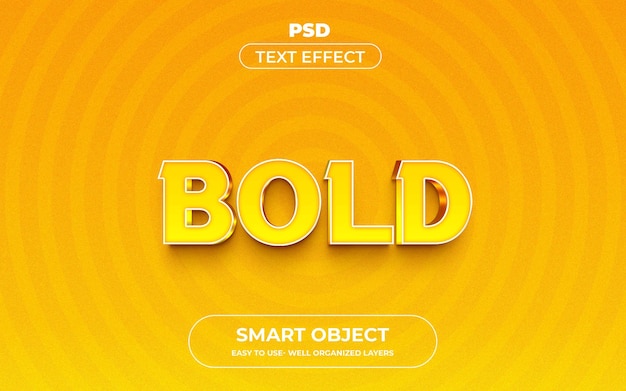 PSD bold 3d editierbarer texteffekt premium mit hintergrund
