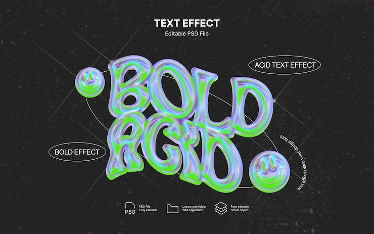 Bold acid text effect