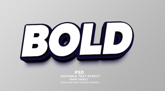 Bold effetto di testo modificabile 3d modello PSD photoshop con sfondo carino