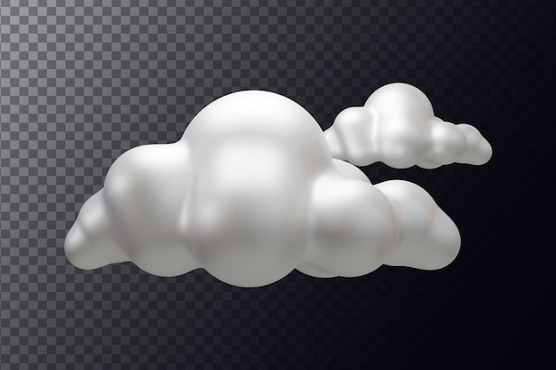 Boletim meteorológico ícone de interface do usuário 3d ícone de nuvem branca