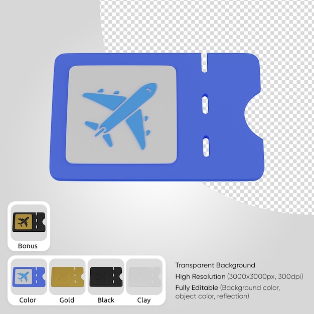 boleto de viaje 3d