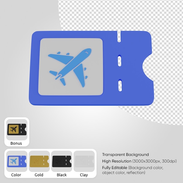 PSD boleto de viaje 3d