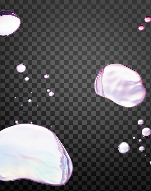 PSD bolhas de sabão multicoloridas transparentes colocadas em bola de esfera de fundo em quadros