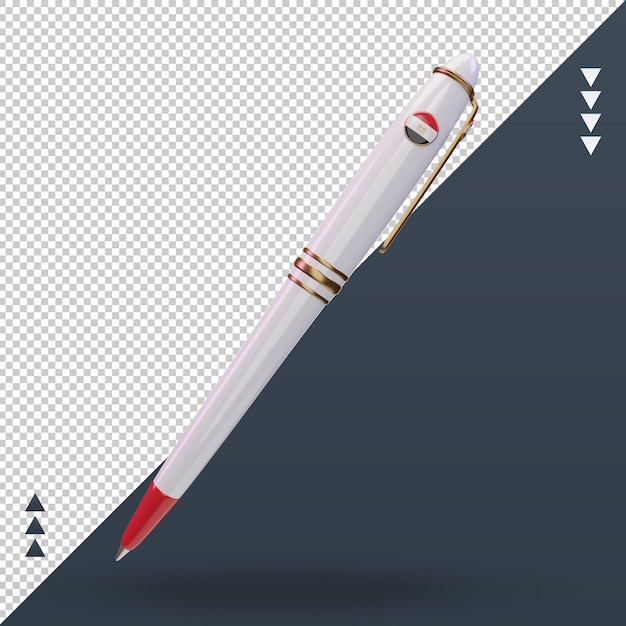 Bolígrafo 3d Bandera de Egipto renderizado vista frontal
