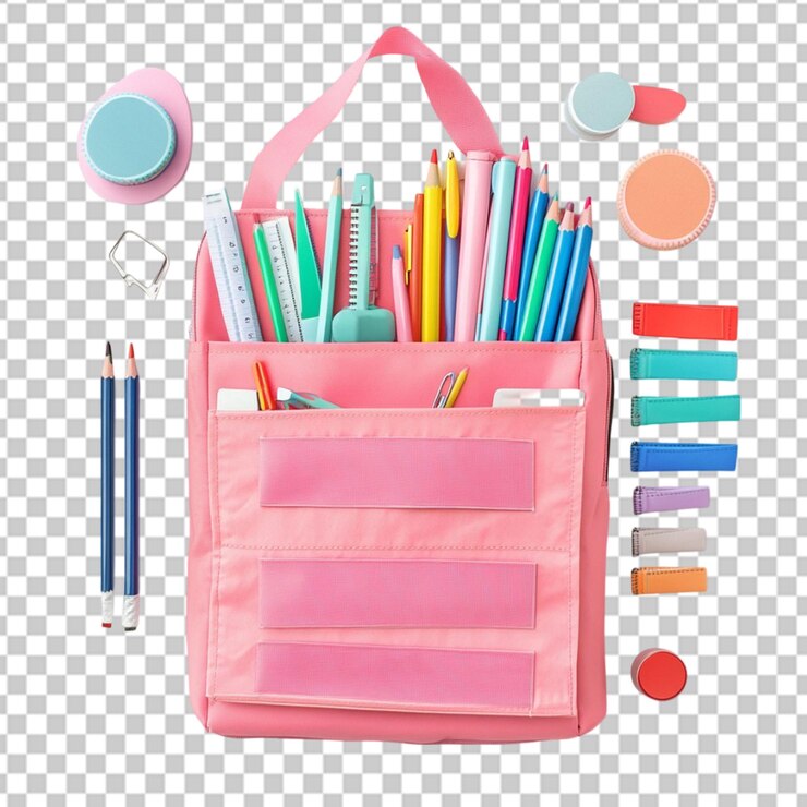 PSD bolígrafo y accesorio de regreso a la escuela en bolsa
