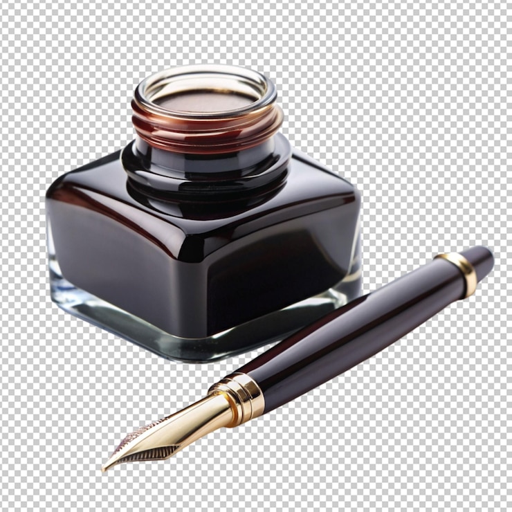 PSD bolígrafo de tinta sobre un fondo transparente