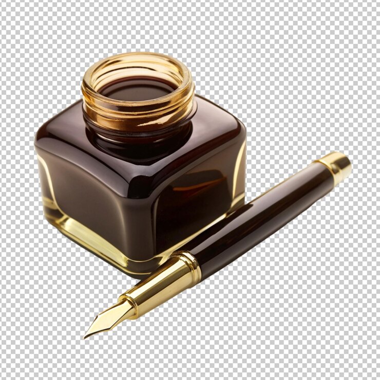 PSD bolígrafo de tinta sobre un fondo transparente