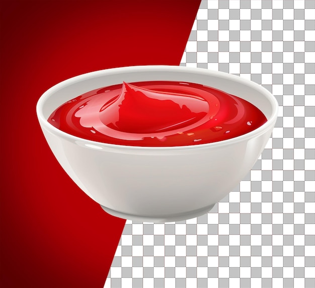 PSD bolinha isolada de molho de ketchup com fundo transparente