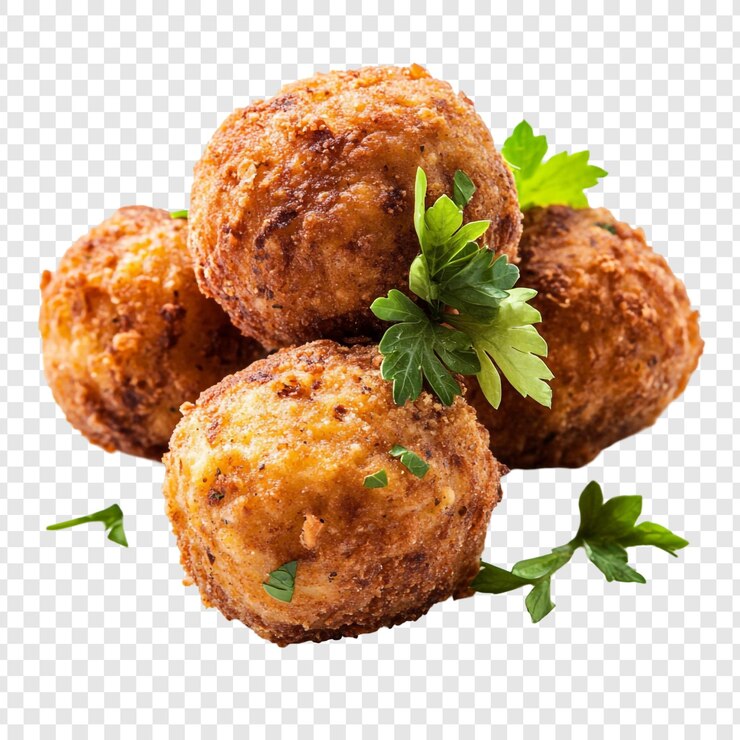 PSD bolinhas de carne fritas com salsa