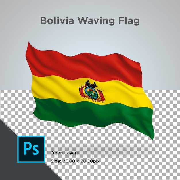 Bolivia flag wave transparent psd