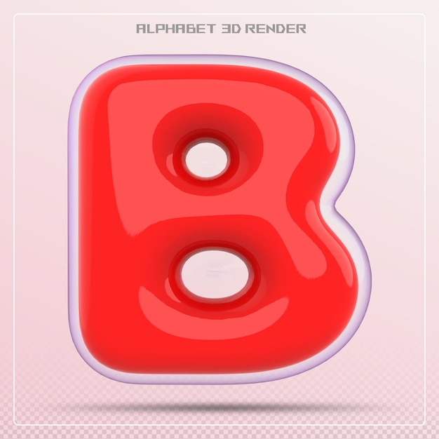bolla lettera B carattere rad Alfabeto rendering 3d