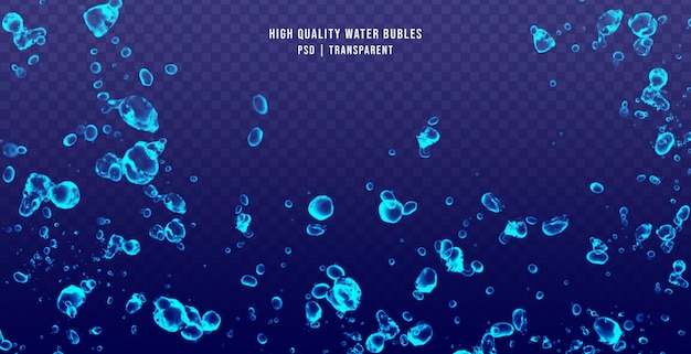 Bolle d'acqua realistiche di alta qualità isolate su sfondo trasparente Bolle d'acqua sovrapposte