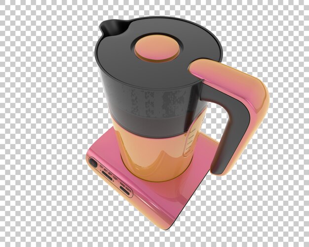 Bollitore isolato su sfondo trasparente 3d rendering illustrazione