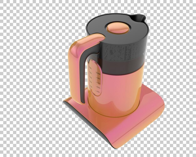 Bollitore isolato su sfondo trasparente 3d rendering illustrazione